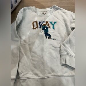 Okay Light Blue Kids Sweatshirt
